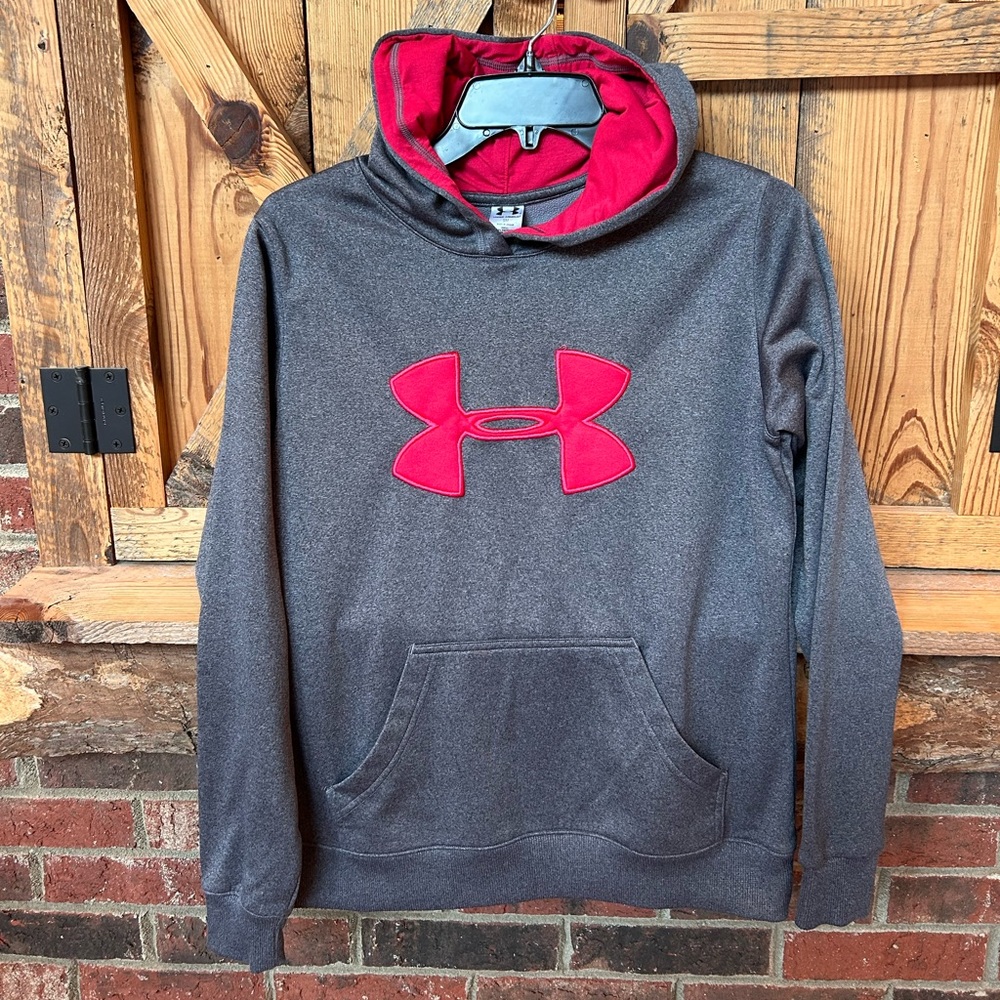 Women’s Small Pink and Grey Under Armour Hoodie - Picture 1 of 4